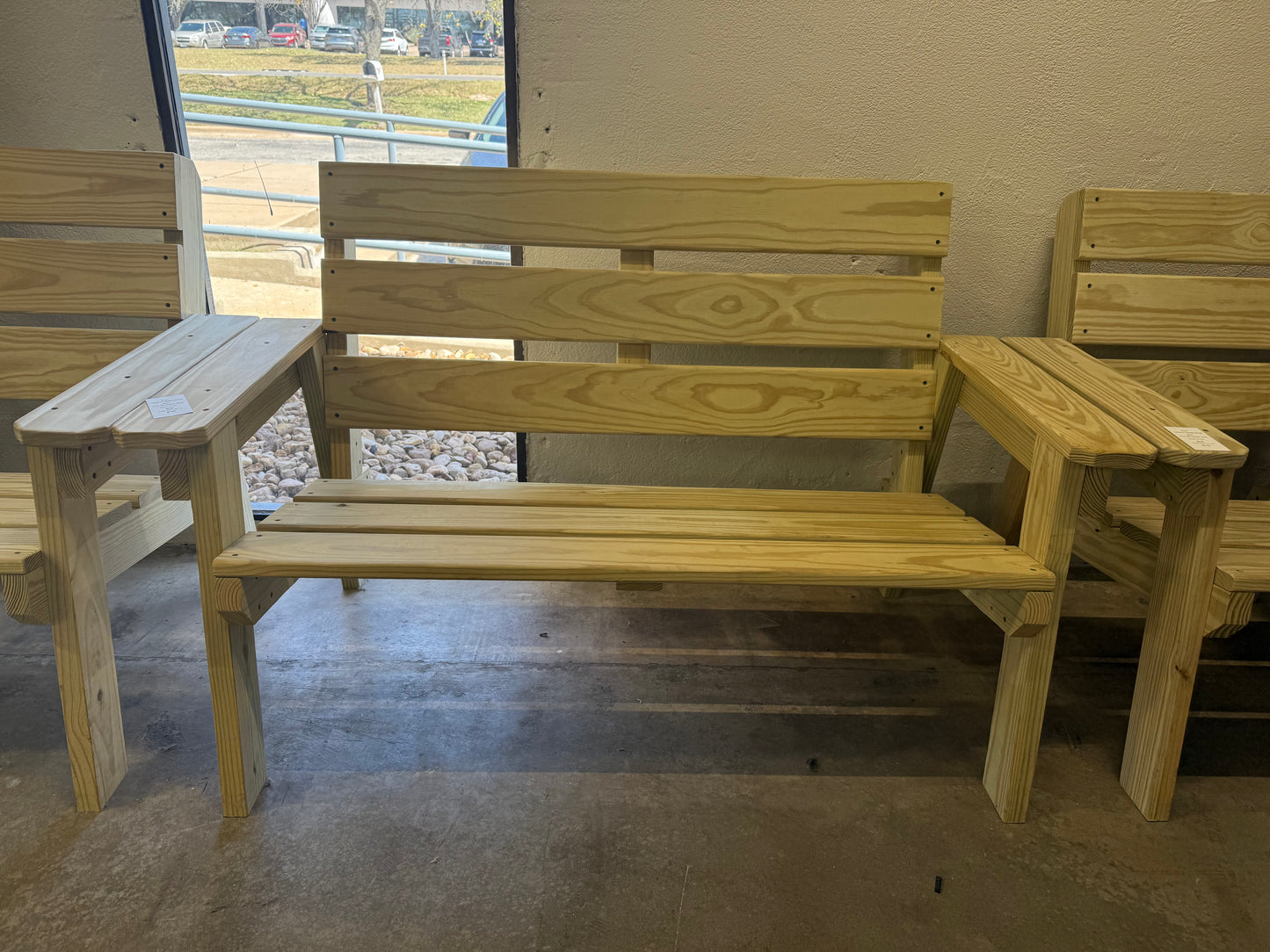 Handcrafted Pine Adirondack Bench