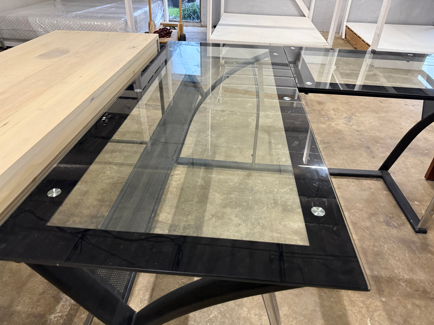 Monterrey Glass L-shaped Desk