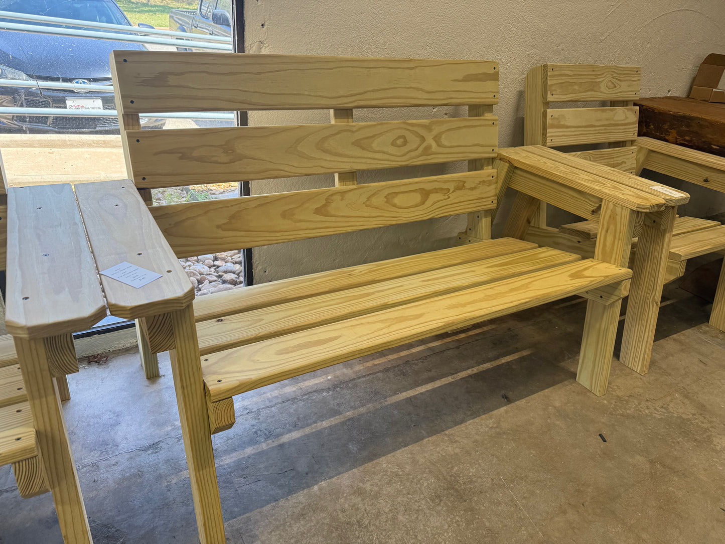 Handcrafted Pine Adirondack Bench