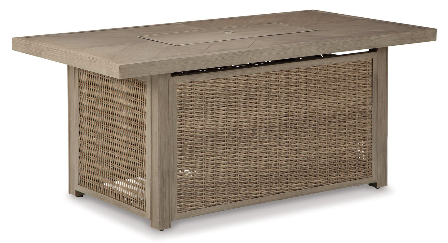Beachcroft Outdoor Sofa, Lounge Chairs and Fire Pit - Ashley Furniture Outdoor Dining Set