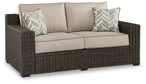 Coastline Bay Outdoor Loveseat with Cushion -  Ashley Furniture Outdoor Seating  Fresh Start Furniture