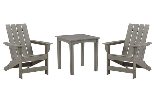Visola Outdoor Adirondack Chair Set with End Table -  Ashley Furniture Outdoor Seating Set  Fresh Start Furniture