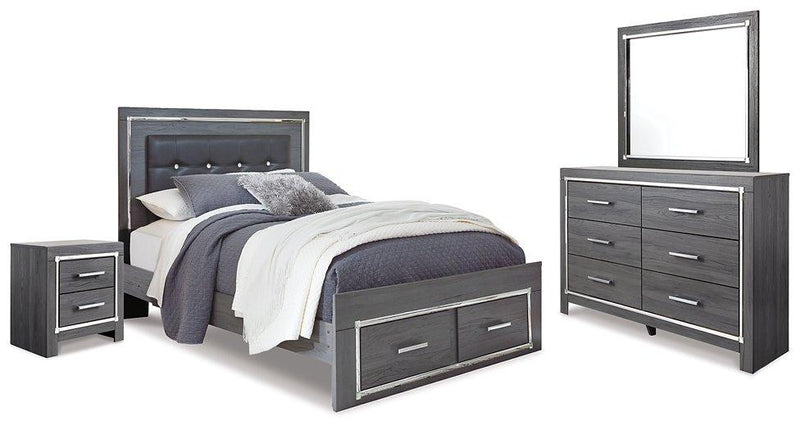 Lodanna Bedroom Set Ashley Furniture Bedroom Set Panel Bed w/ Storage & LED Lights / 6-Piece: Dress Fresh Start Furniture