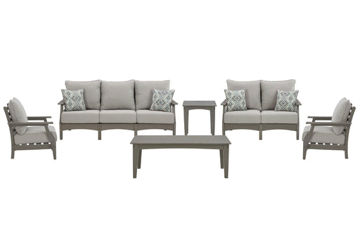 Visola Outdoor Sofa and Loveseat Set -  Ashley Furniture Outdoor Table Set  Fresh Start Furniture
