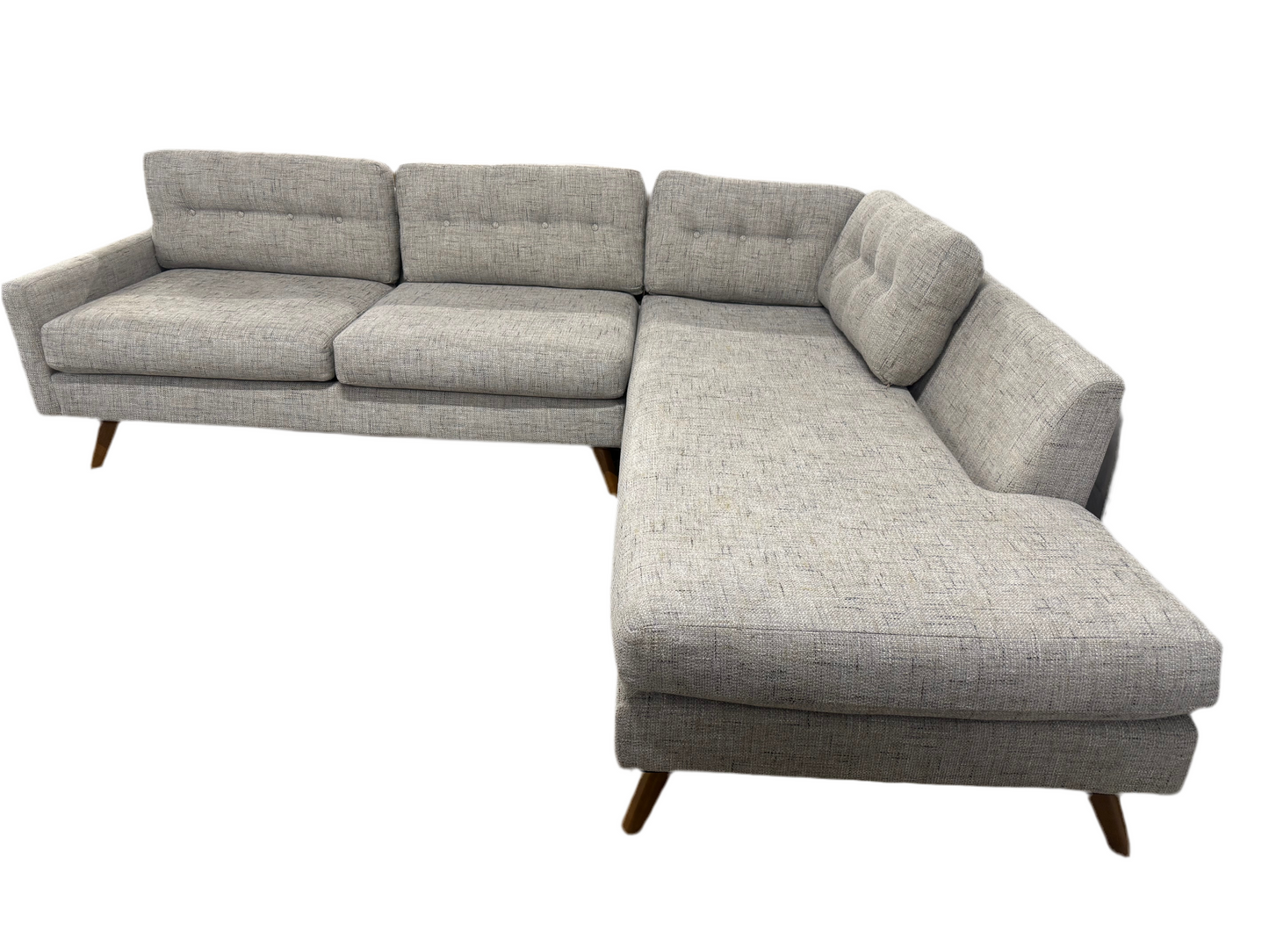 Mid Century Modern Tufted Chaise Sectional