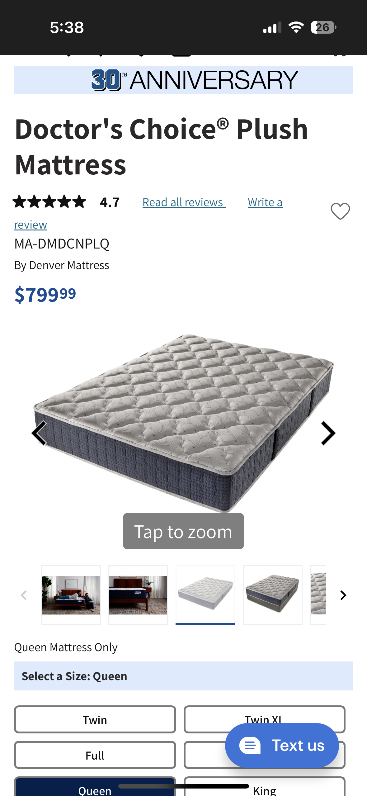 Denver Mattress Doctor’s Choice Plush Queen Size Mattress