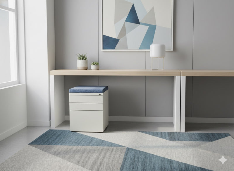 Juniper Office Box Box File Mobile Pedastal with Fabric Top