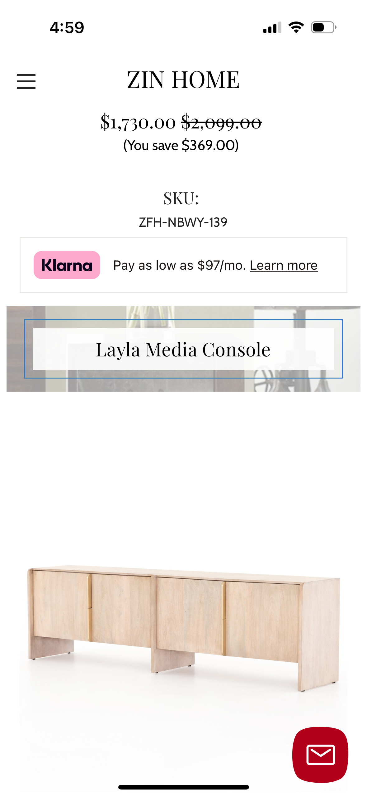 Four Hands Layla Media Console