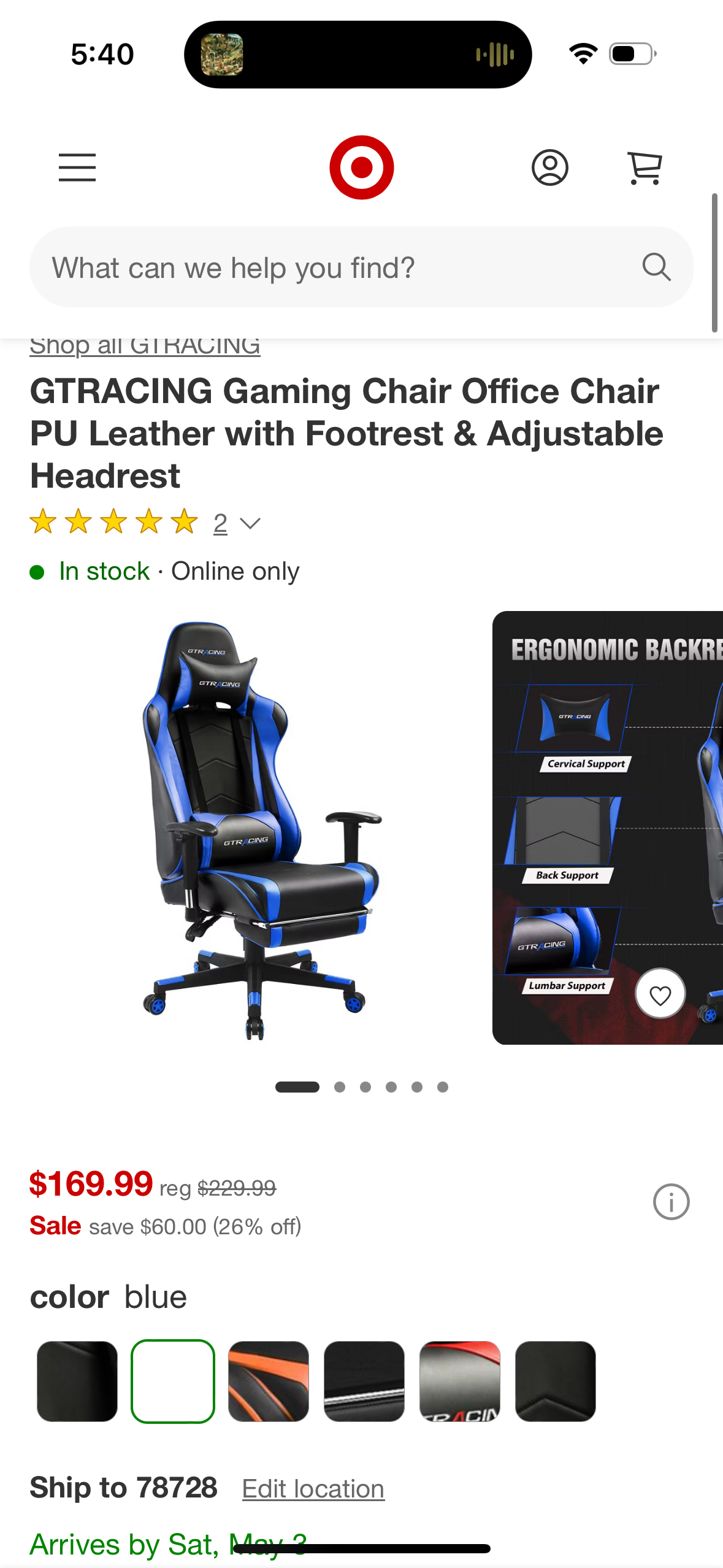 GTRacing Gaming Chair