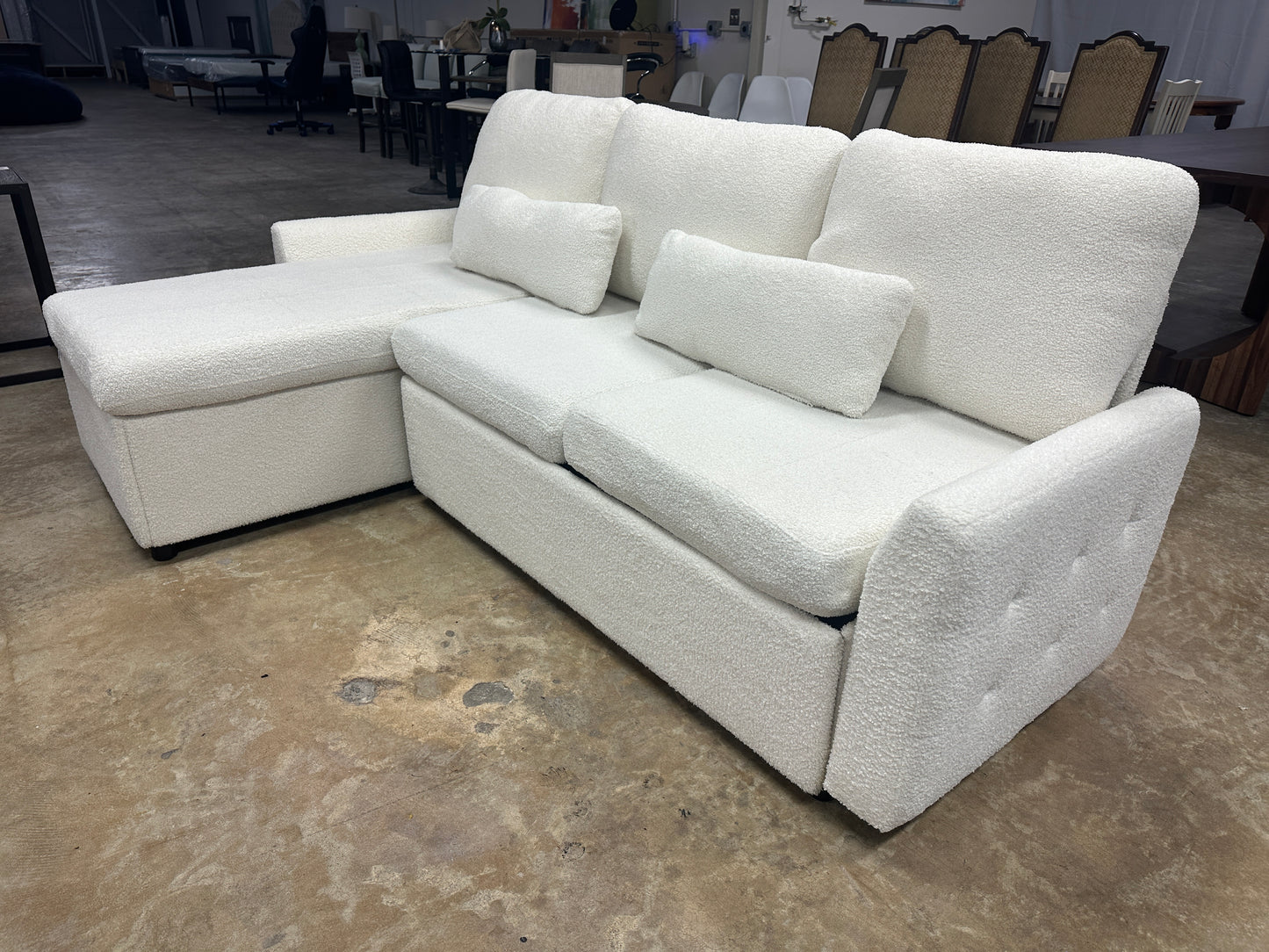 Latitude Run Sherpa Sleeper Sectional Sofa with Chaise