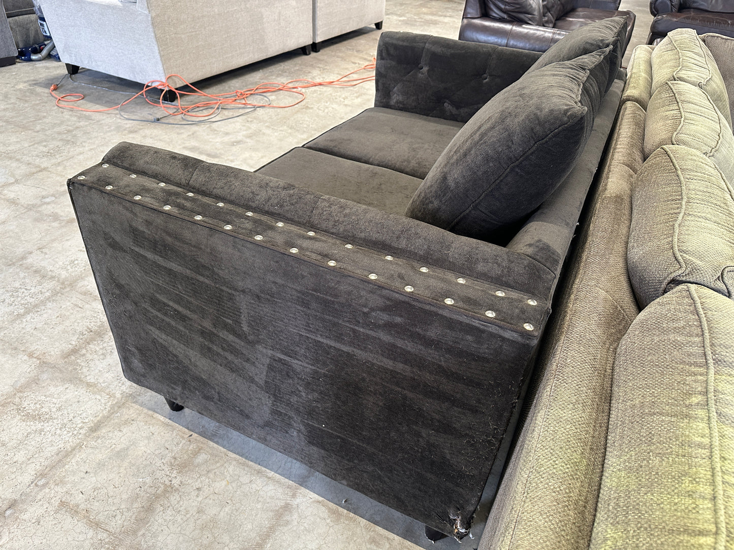 Studded Velvet Sofa