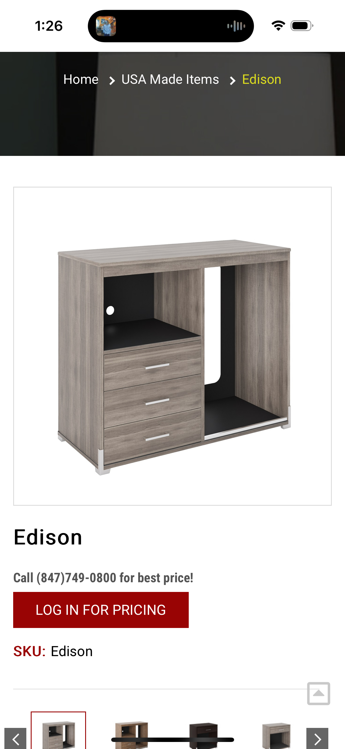 Lang Furniture Edison Media Console