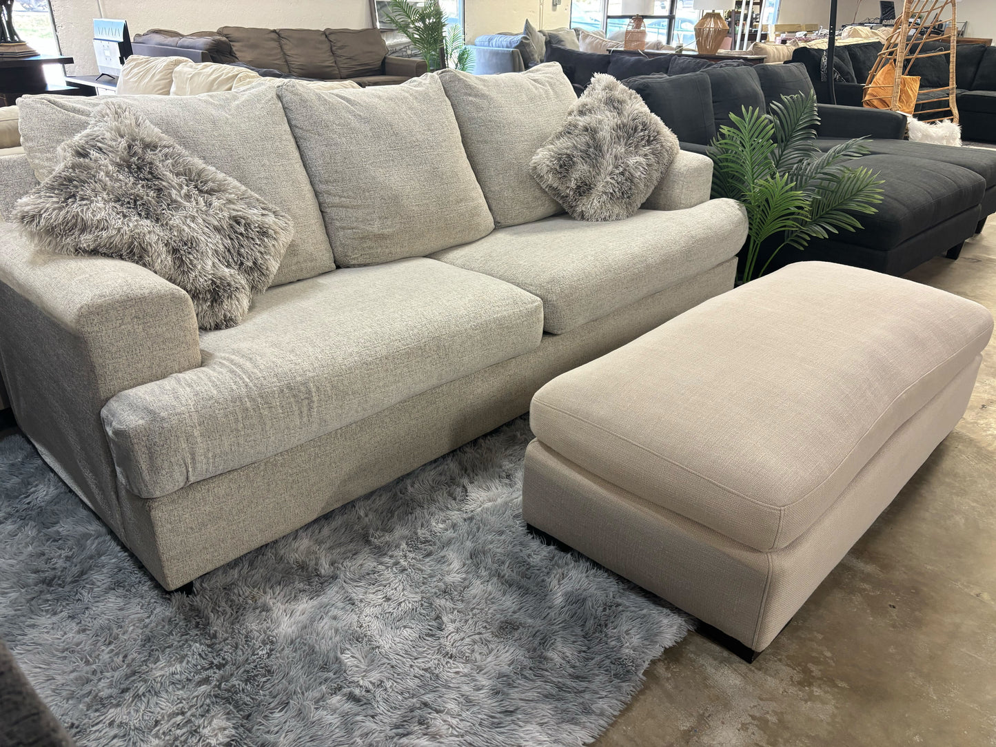 Soletren Sleeper Sofa and Ottoman