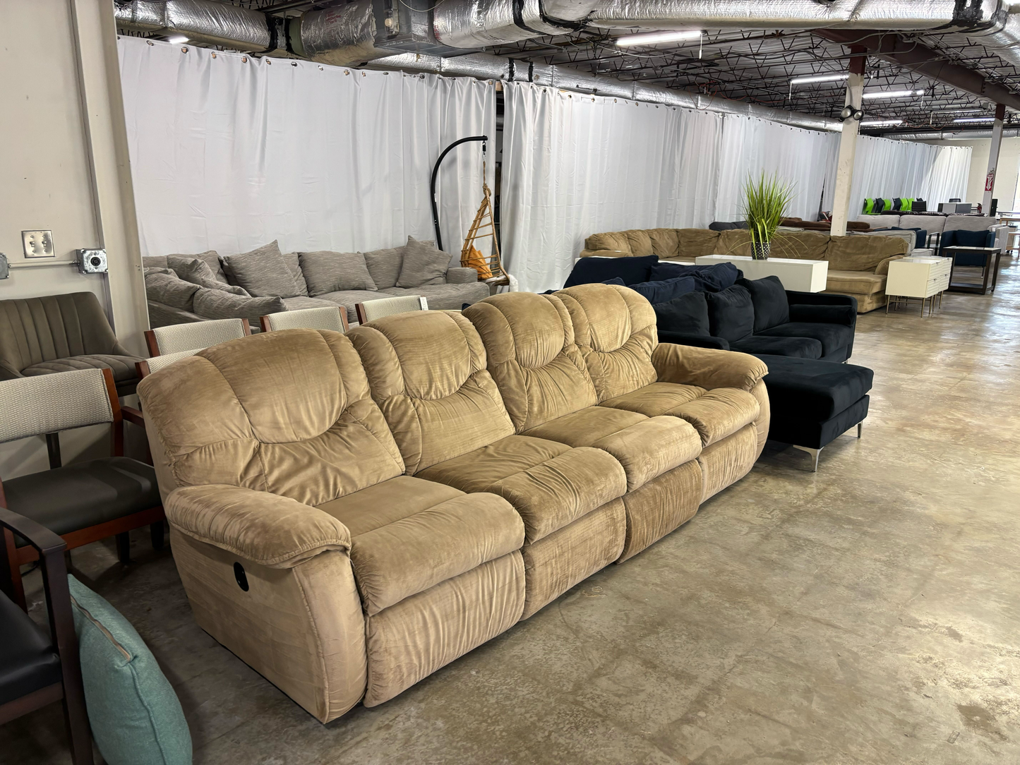 Suede Reclining Sectional