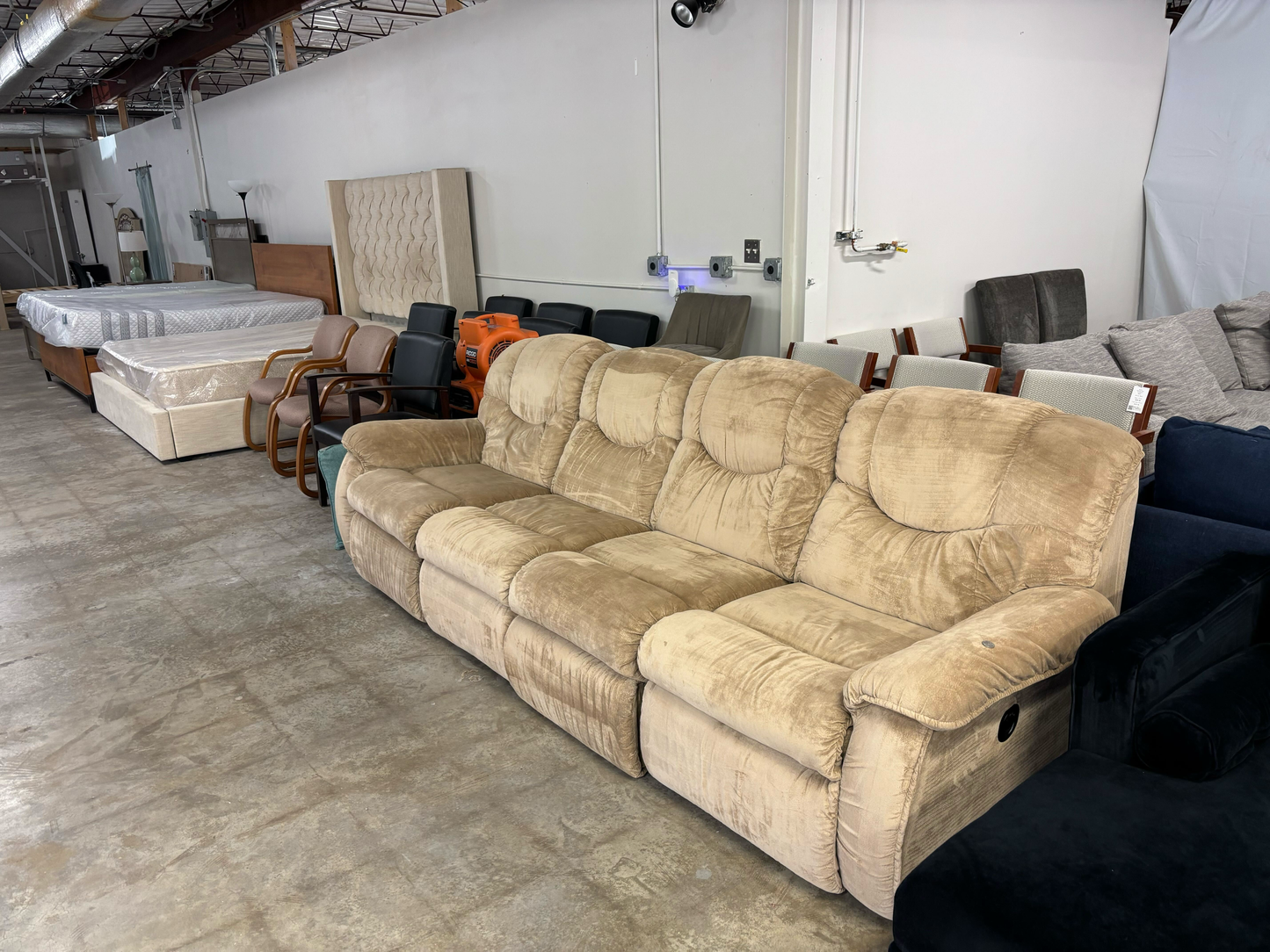 Suede Reclining Sectional