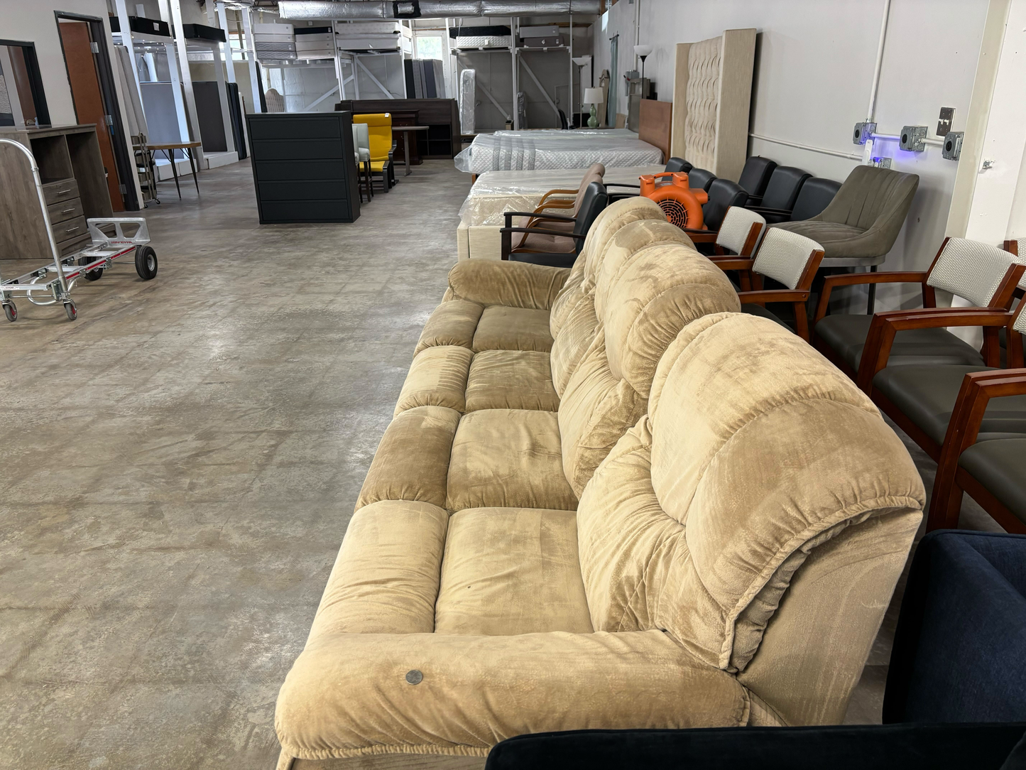 Suede Reclining Sectional