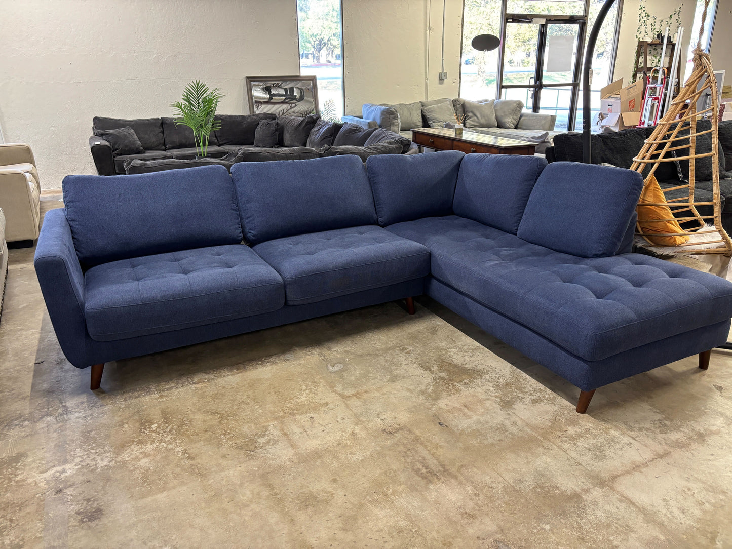 Denim Couch 2-Piece Sectional Corner Chaise