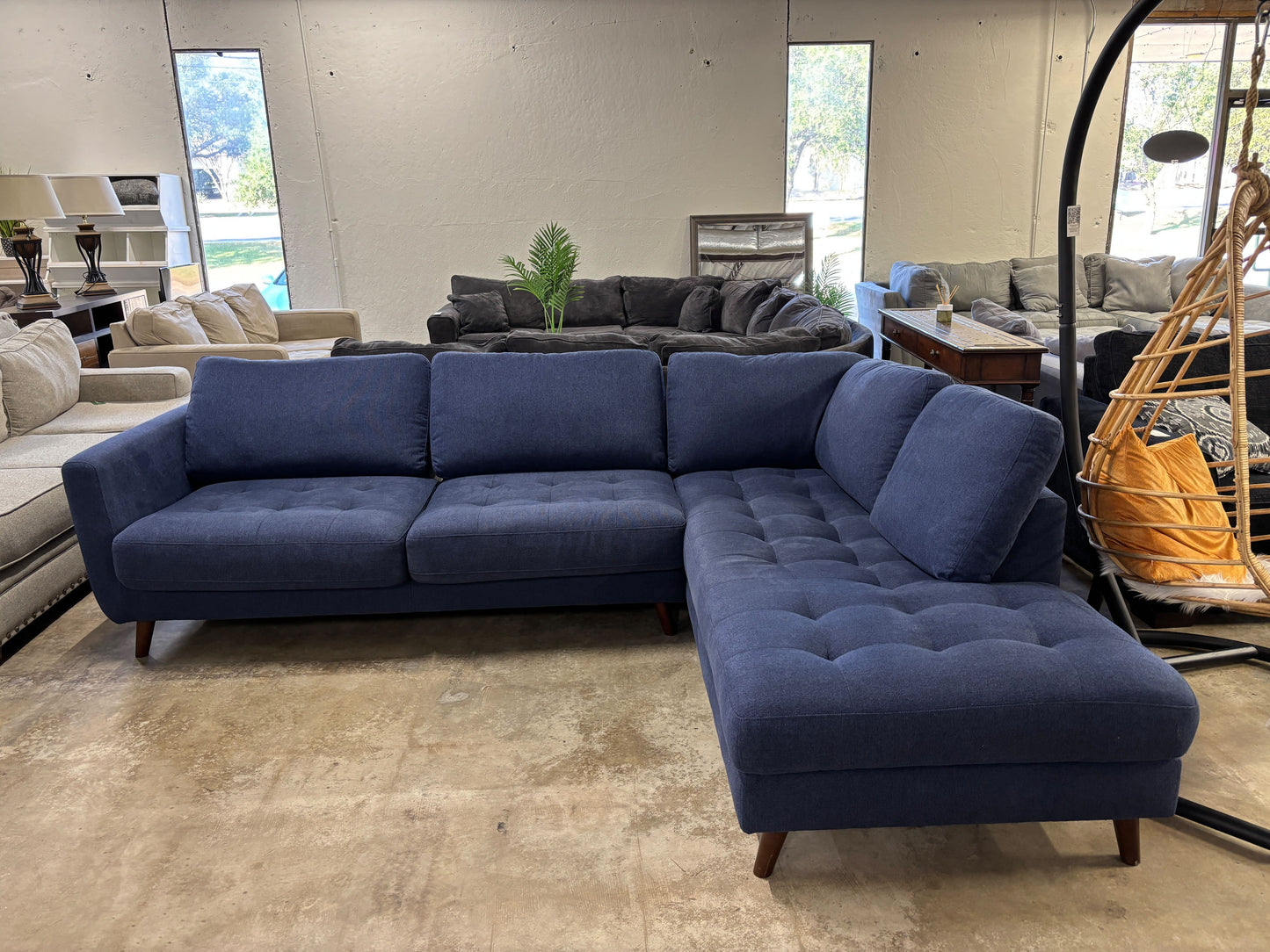 Denim Couch 2-Piece Sectional Corner Chaise