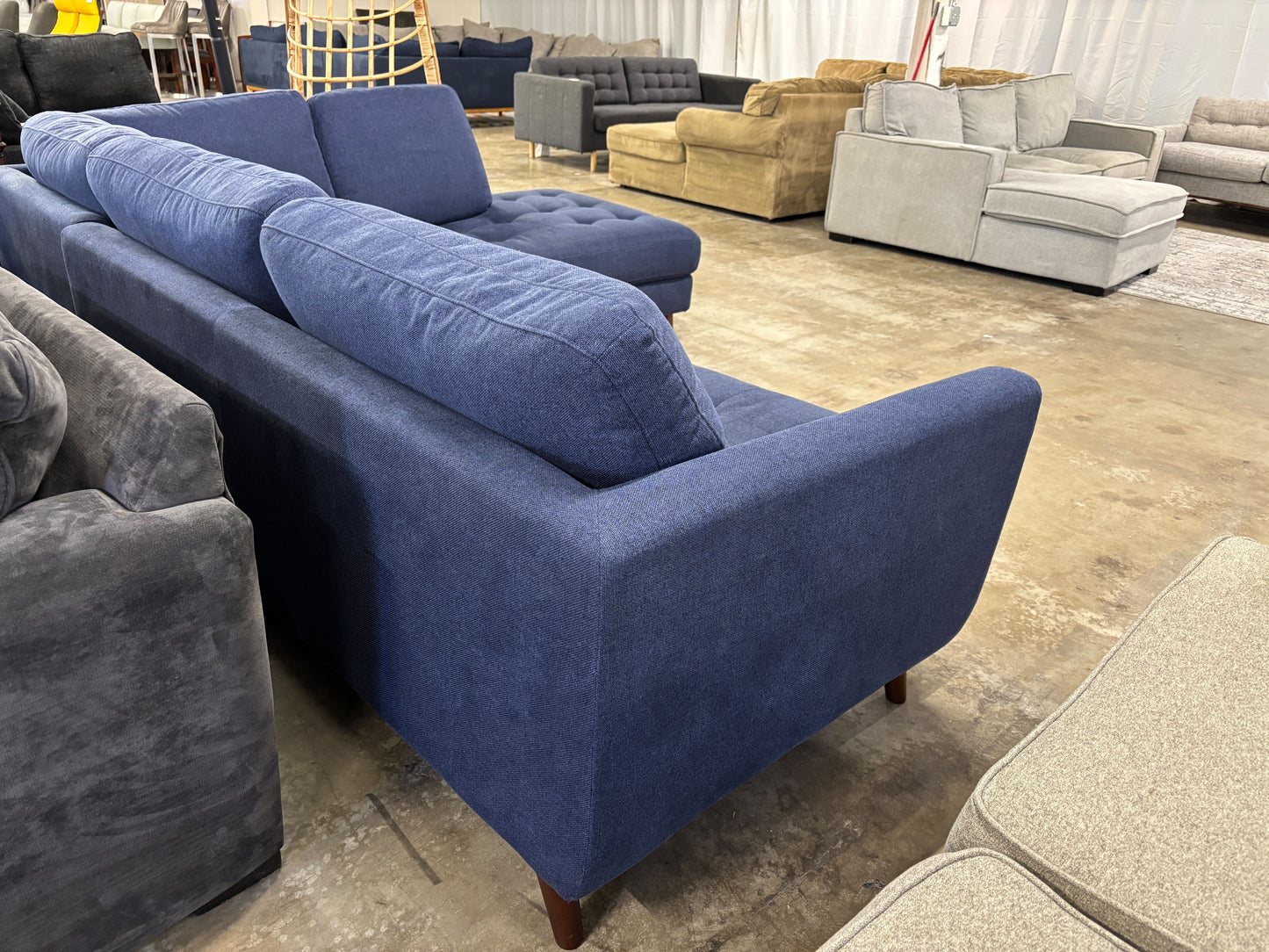 Denim Couch 2-Piece Sectional Corner Chaise