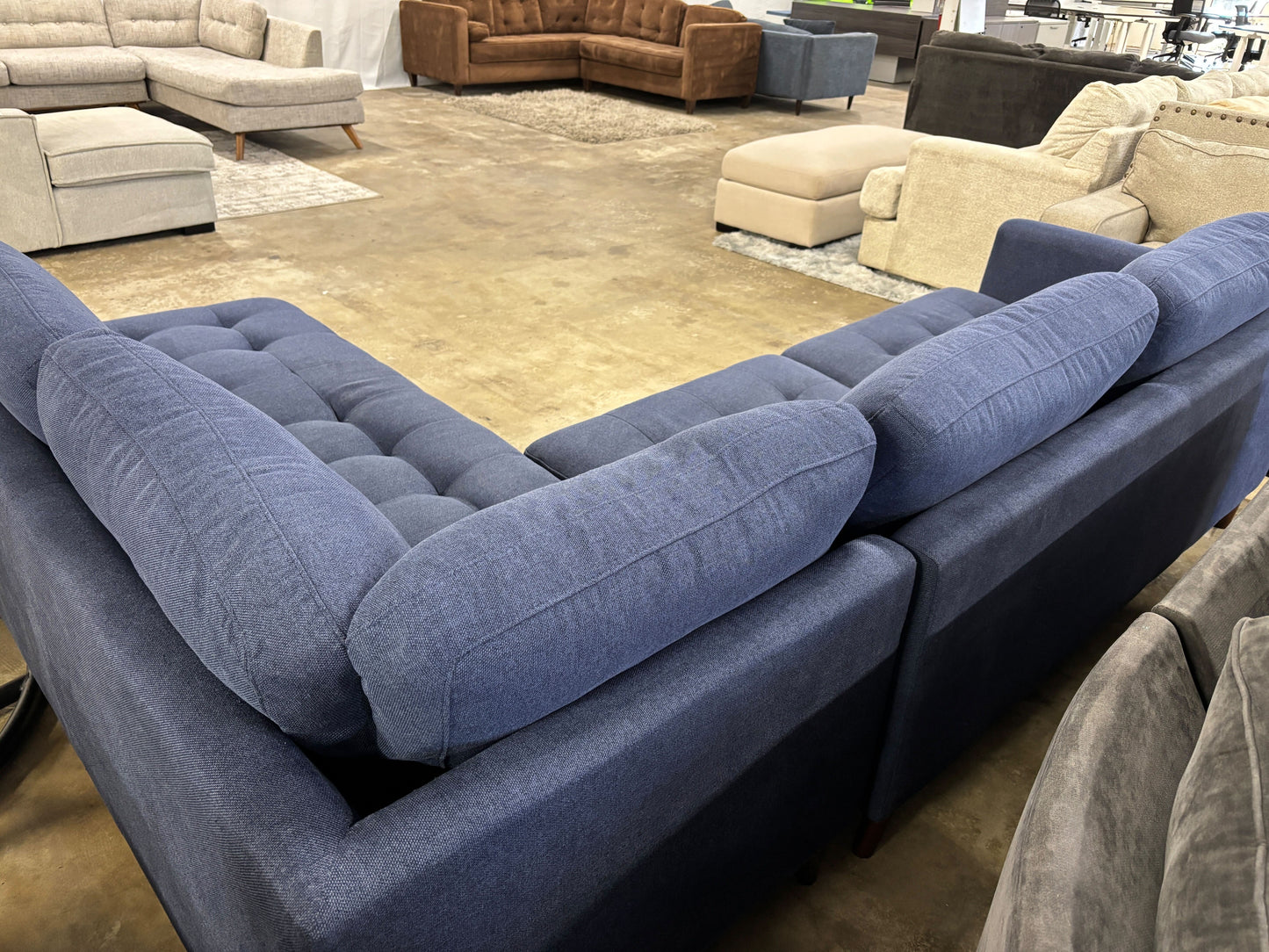 Denim Couch 2-Piece Sectional Corner Chaise