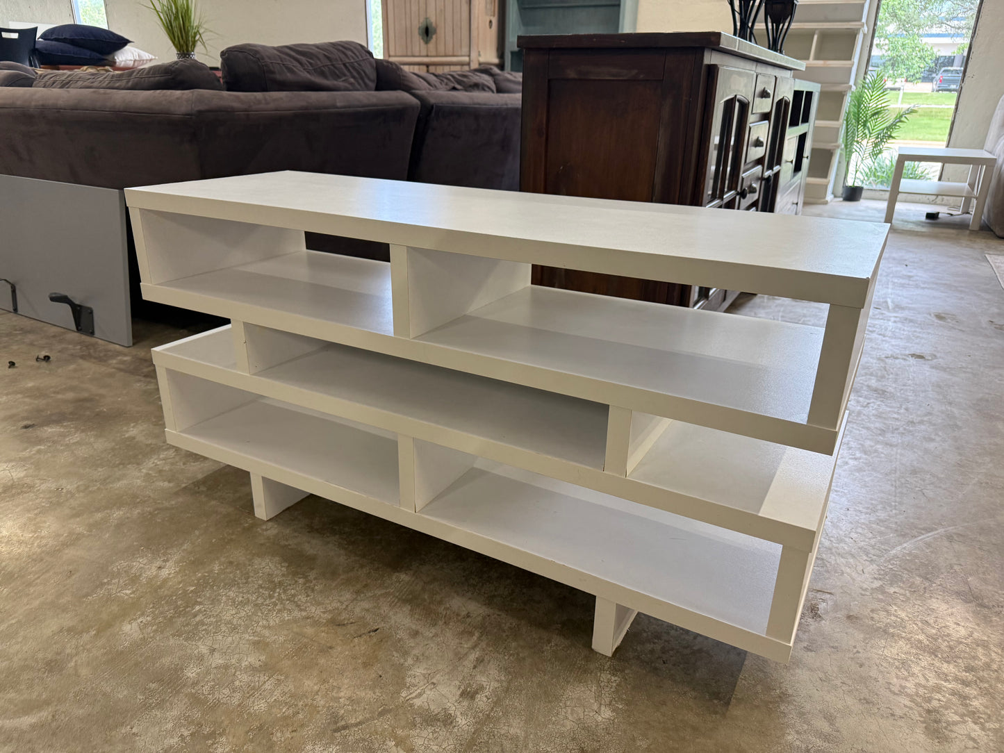 Modern Contemporary White Media Console