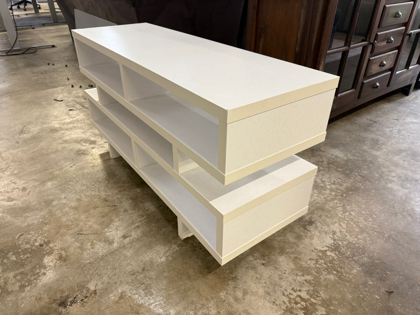 Modern Contemporary White Media Console