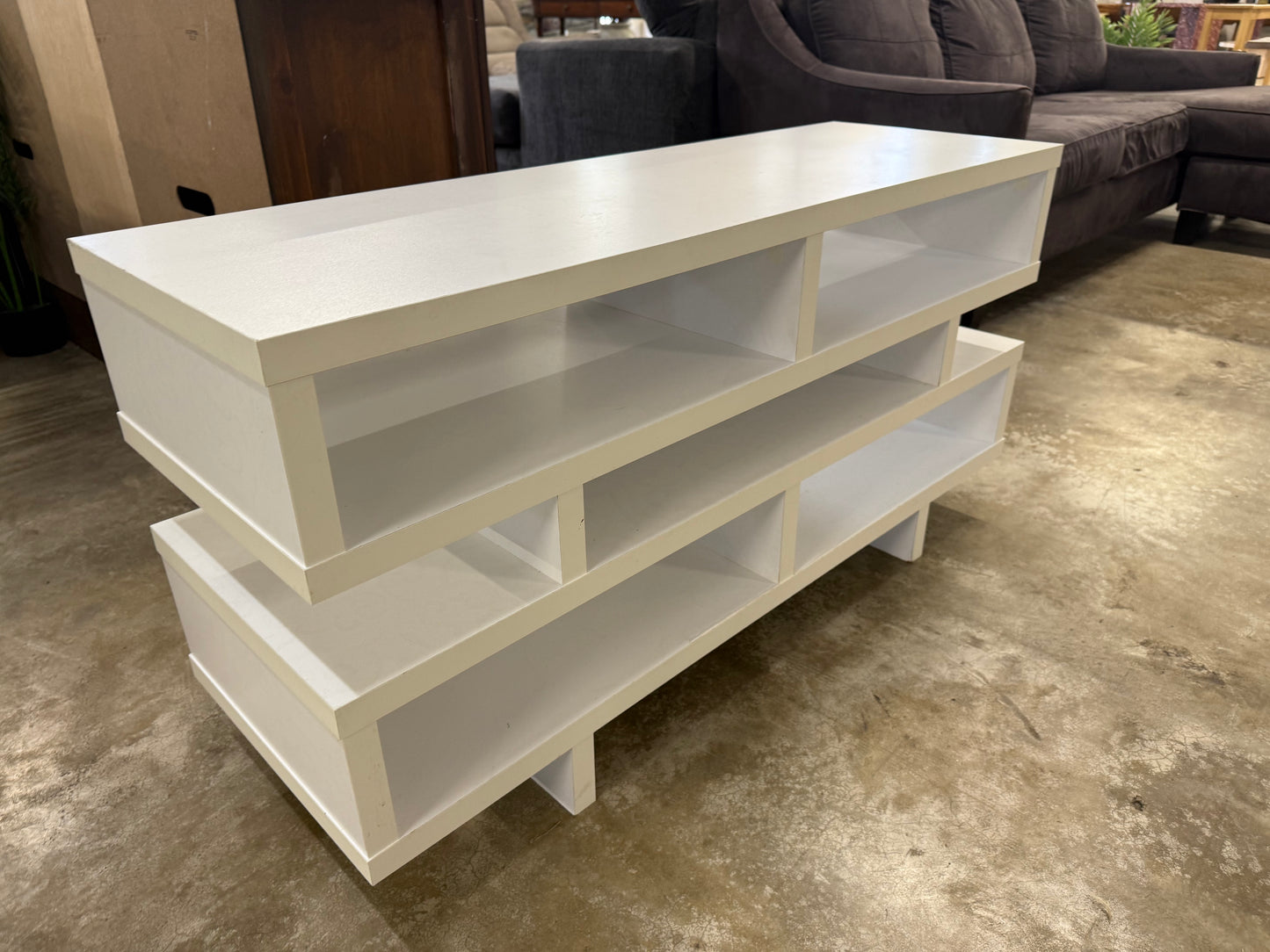 Modern Contemporary White Media Console