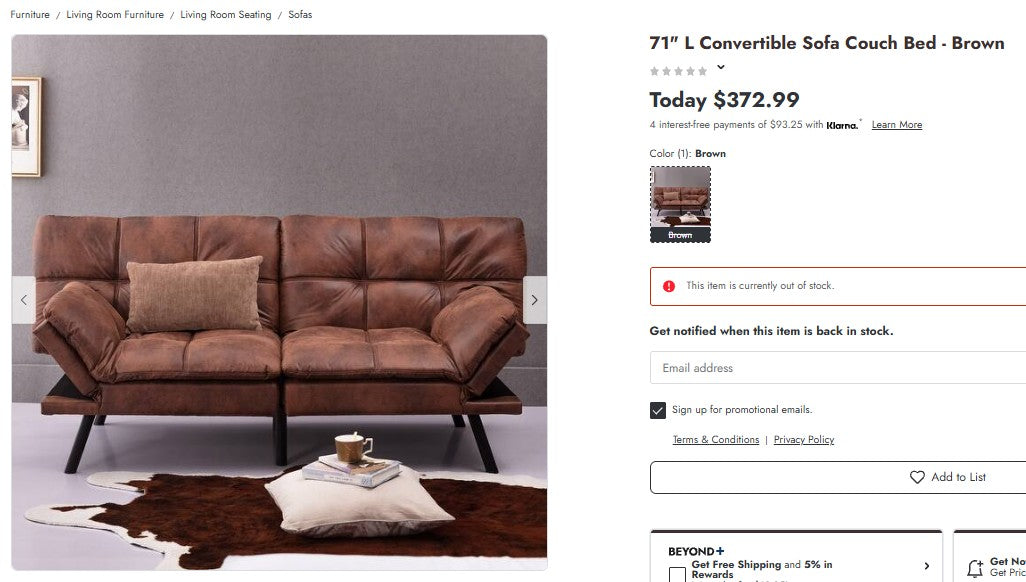 Convertible Sofa Bed