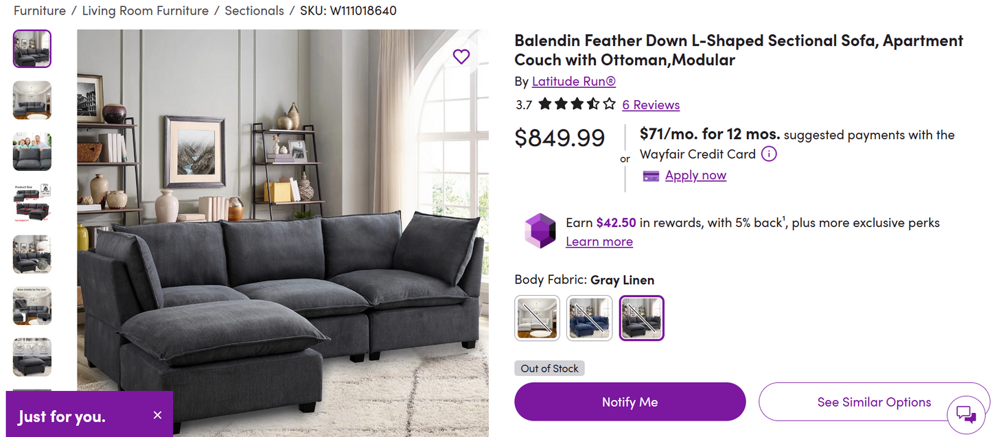 Modular Sectional & Storage Ottoman