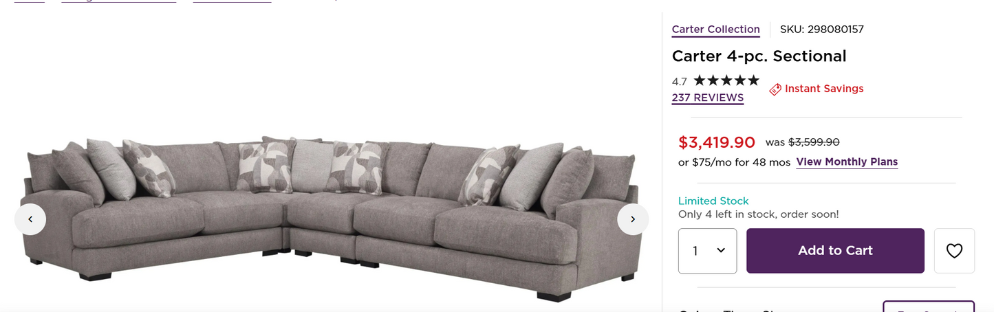 Carter 4-piece Sectional
