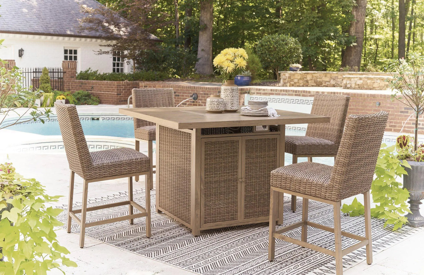 Walton Bridge Outdoor Bar Set - Ashley Furniture Outdoor Dining Set Fresh Start Furniture