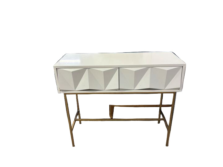 Cream and Gold Entry Table