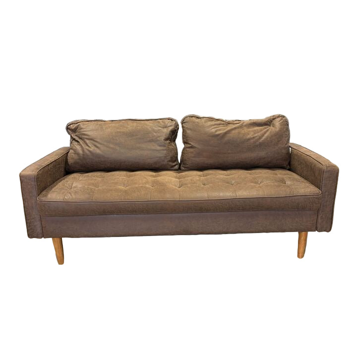 George Oliver Mid Century Modern Faux Leather Sofa