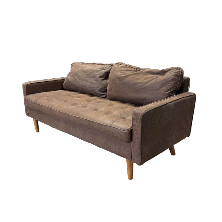 George Oliver Mid Century Modern Faux Leather Sofa