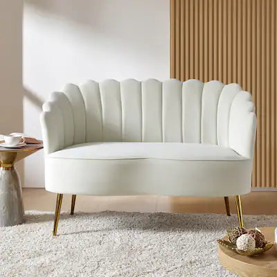 Karat Homes Monica Loveseat Ivory