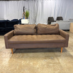 George Oliver Mid Century Modern Faux Leather Sofa