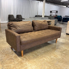 George Oliver Mid Century Modern Faux Leather Sofa