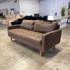 George Oliver Mid Century Modern Faux Leather Sofa