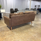 George Oliver Mid Century Modern Faux Leather Sofa