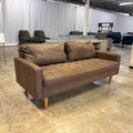George Oliver Mid Century Modern Faux Leather Sofa