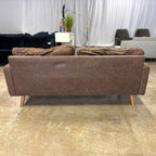 George Oliver Mid Century Modern Faux Leather Sofa