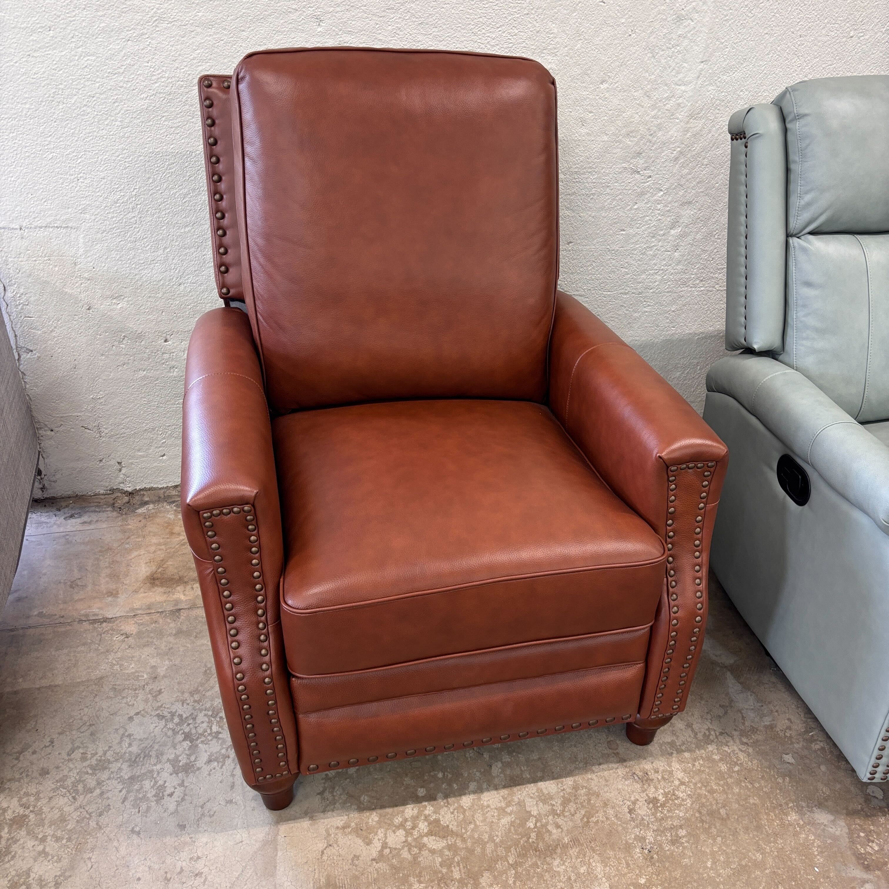 Karat Homes Theresa Genuine Leather Recliner-brown