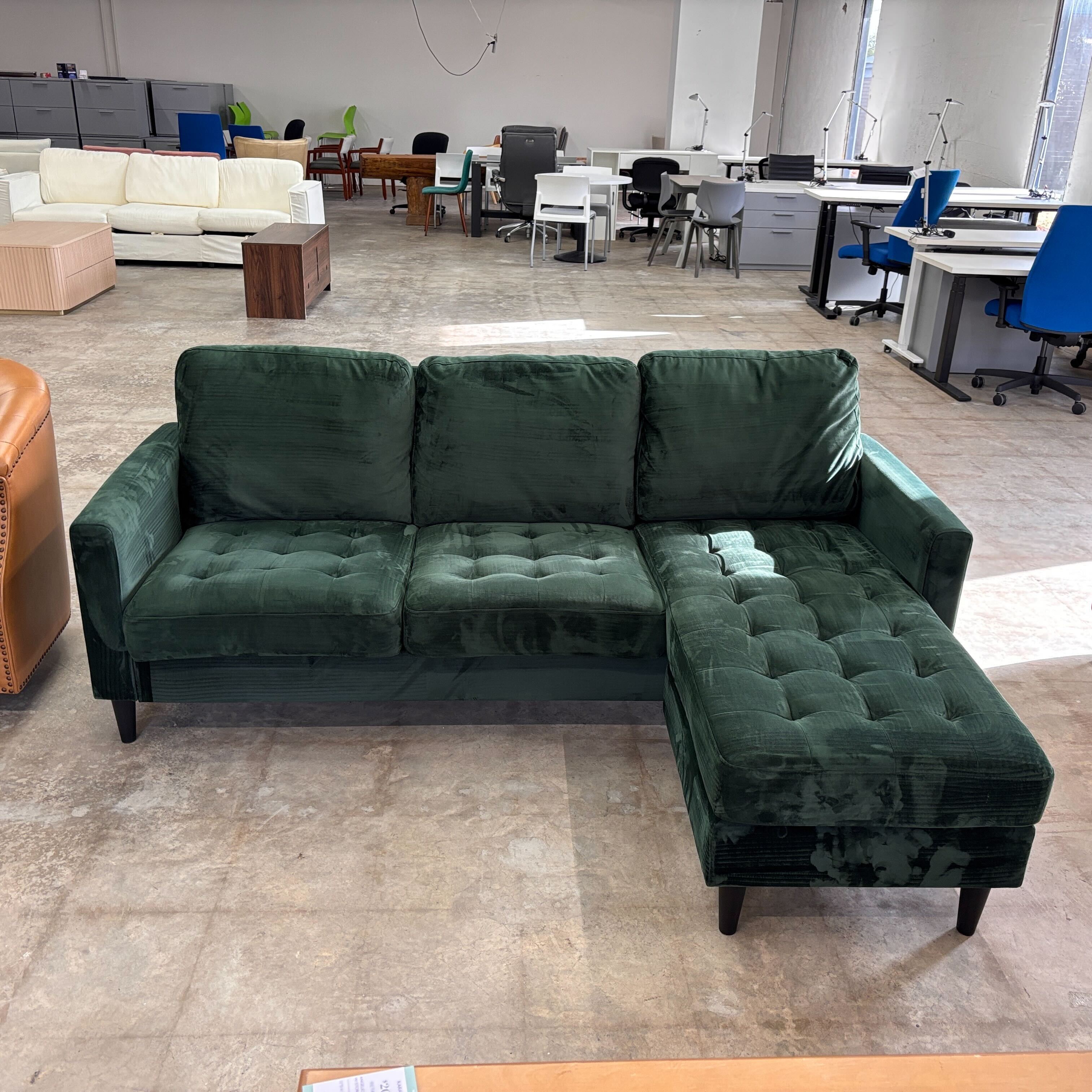 Latitude Run Green Sofa W/reversible Chaise