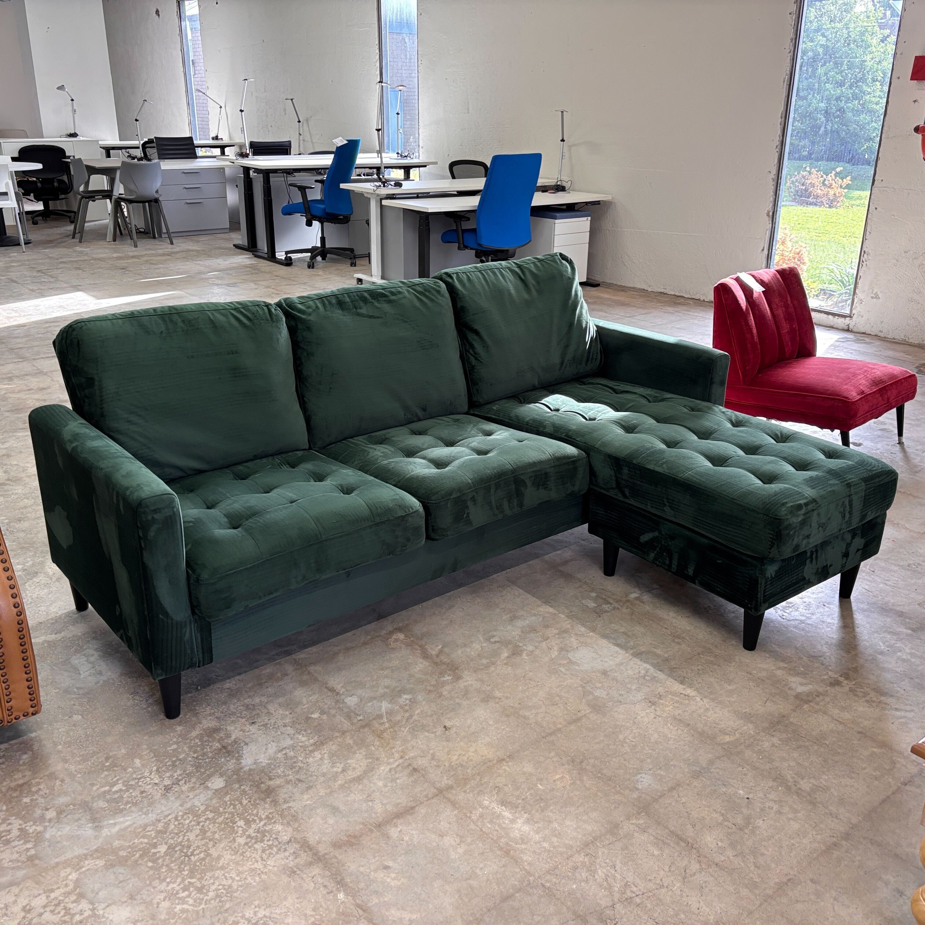 Latitude Run Green Sofa W/reversible Chaise