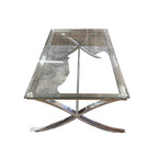 Rooms To Go Brushed Nickel And Glass Coffee Table