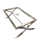 Rooms To Go Brushed Nickel And Glass Coffee Table