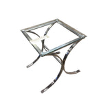Rooms To Go Brush Nickel And Glass Side Table