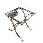 Rooms To Go Brush Nickel And Glass Side Table