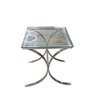 Rooms To Go Brush Nickel And Glass Side Table