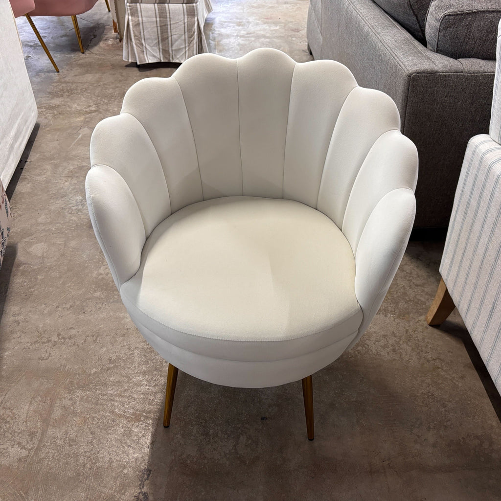 Jayden Creation Ivory Barrel Chair